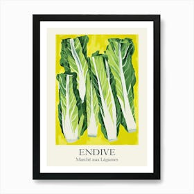 Marche Aux Legumes Endive Summer Illustration 2 Art Print