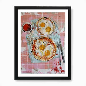 Pink Breakfast Food Shakshuka 3 Art Print