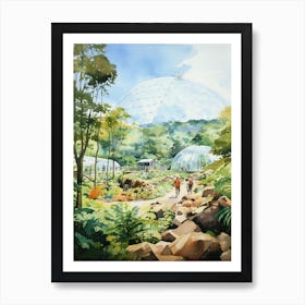 Eden Project United Kingdom Watercolour 2  Art Print