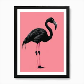 Black Flamingo Art Print