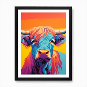 Colour Pop Highland Cow 3 Art Print