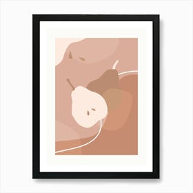 Pear Boho Earth Colors Illustration Art Print