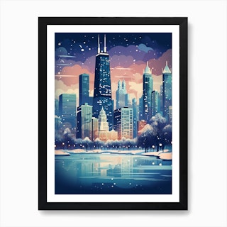 Travel Art Canvas Print - From an Original Painting – Chicago Skyline Art