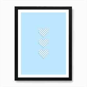 Checkered Hearts Art Print