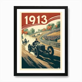 Aihrgdesign A Retro Travel Poster Of The 1913 Grand Prix Race 4b77101d C61f 4f7d Bf92 3babe8c7dd9f 2 Art Print