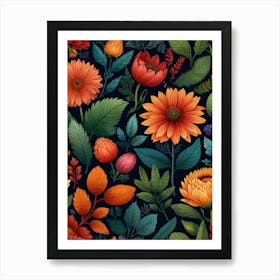 Floral Seamless Pattern Art Print