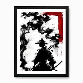 Traditional Japanese Art Style Samurai Warrior 1 Art Print