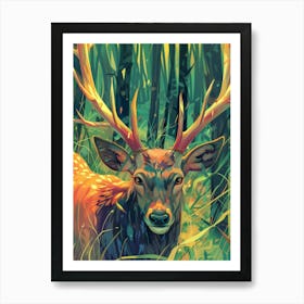 Deer In The Woods 17 Art Print