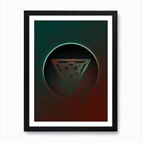 Geometric Neon Glyph on Jewel Tone Triangle Pattern 499 Art Print