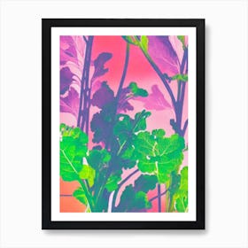 Mustard Greens Risograph Retro Poster vegetable Art Print