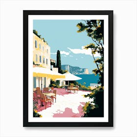 Capri, Italy, Flat Pastels Tones Illustration 3 Art Print