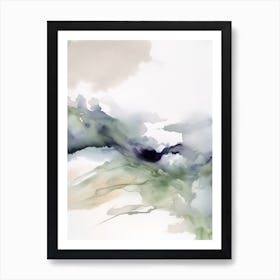 Watercolour Abstract Plae Green 3 Art Print