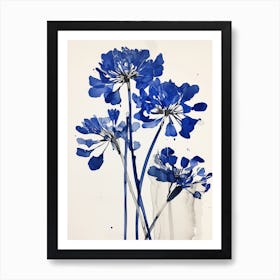 Blue Botanical Agapanthus 2 Art Print