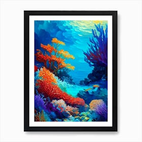 Coral Reef Waterscape Impressionism 1 Art Print