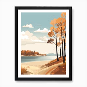 Autumn , Fall, Landscape, Inspired By National Park in the USA, Lake, Great Lakes, Boho, Beach, Minimalist Canvas Print, Travel Poster, Autumn Decor, Fall Decor 16 Art Print