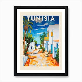 Djerba Tunisia 2 Fauvist Painting  Travel Poster Art Print