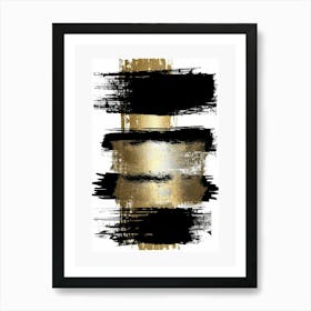 Gold And Black Abstract Painting 96 Art Print