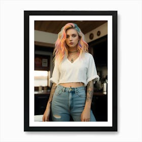 Pretty Punk Girl - Hall-O-Gram Creations 3 Art Print