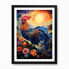 Sunrise Rooster 5 Art Print