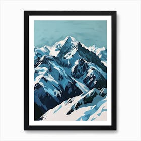 Crisp Minimalism: Alpine Peaks Art Print