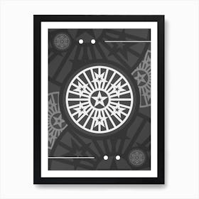 Abstract Geometric Glyph Array in White and Gray n.0100 Art Print