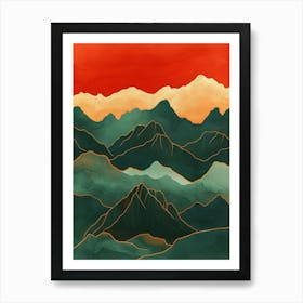 Teal And Orange Landscape 3 Poster