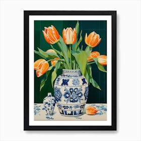 Flowers In A Vase Still Life Painting Tulips 12 Art Print