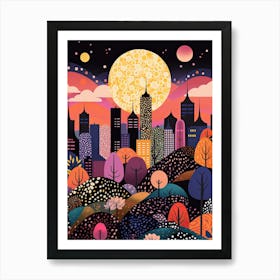 Kuala Lumpur, Illustration In The Style Of Pop Art 3 Art Print