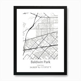 Baldwin,United States Minimalist Map Art Print