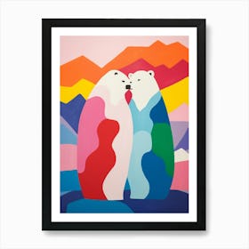 Colourful Kids Animal Art Polar Bear 4 Art Print