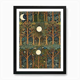 William Morris Moonlight In The Forest 109 Art Print