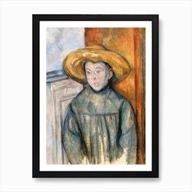 Boy With A Straw Hat, Paul Cézanne Art Print