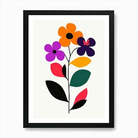 Flowers On A White Background 17 Art Print