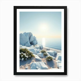 White Rocks On The Beach 1 Art Print