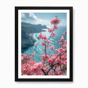 Cherry Blossoms On The Beach Art Print