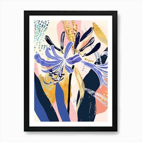 Colourful Flower Illustration Agapanthus 3 Art Print