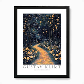 Gustav Klimt Print Night Forest Trees Painting Klimt Exhibition Poster Painting Decor Art Print