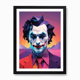 Joker Portrait Low Poly Geometric (16) Art Print