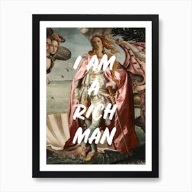 Venus Is A Rich Man White Text Art Print