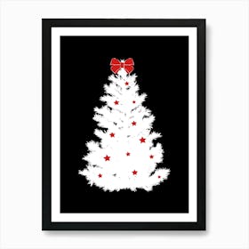 Nordic white Xmas Tree Art Print