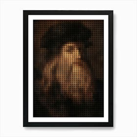 Leonardo Da Vinci In Style Dots Art Print