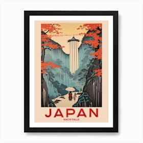 Nachi Falls, Visit Japan Vintage Travel Art 4 Art Print