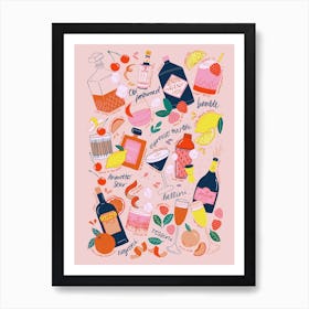 Pink Cocktails Art Print