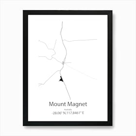 Mount Magnet,Australia Minimalist Map Poster