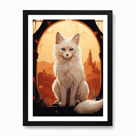 Tibetan Sand Fox Moon Illustration 3 Art Print