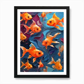 Default Abstract Painting Of A Cartoon Of Goldfish In Bright C 0 Art Print