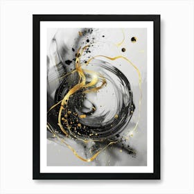 Abstract - Black And Gold 2 Art Print