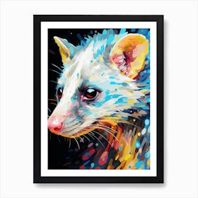  A Climbing Possum Vibrant Paint Splash 2 Art Print