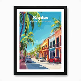 Naples Florida Vacation Digital Travel Art Art Print