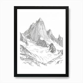 Mount Whitney Usa Line Drawing 5 Poster